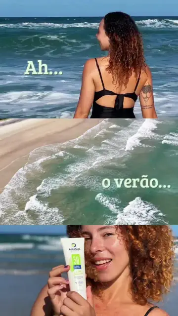 Vídeo UGC de protetor solar na praia